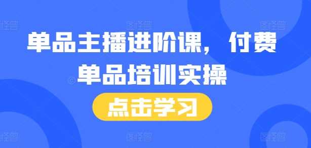 单品主播进阶课，付费单品培训实操，46节完整+话术本-来友网创