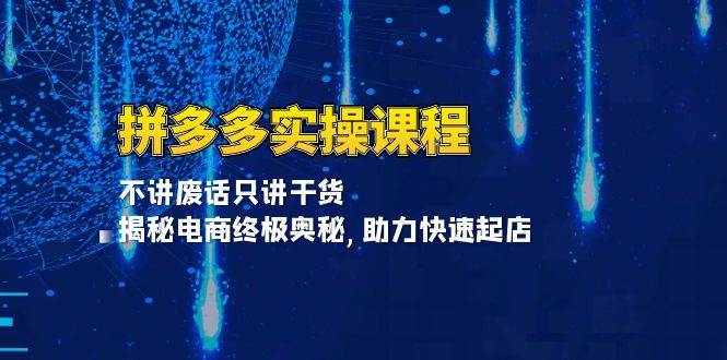 （13577期）拼多多实操课程：不讲废话只讲干货, 揭秘电商终极奥秘,助力快速起店-来友网创