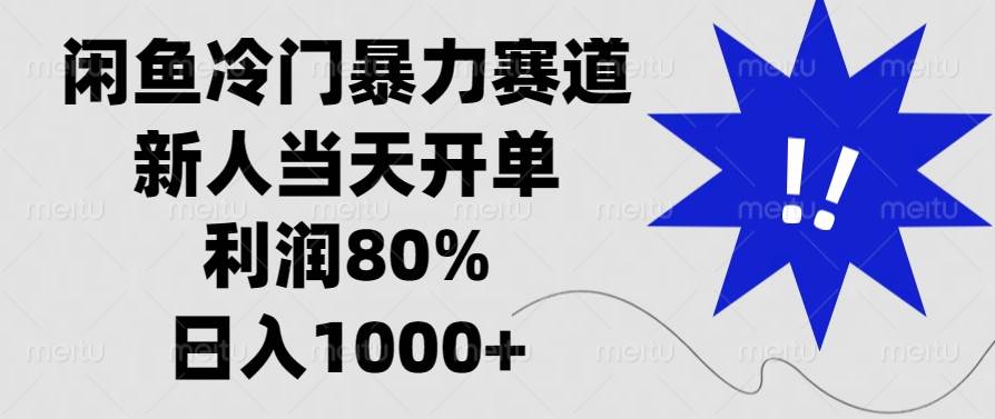 （13660期）闲鱼冷门暴力赛道，新人当天开单，利润80%，日入1000+-来友网创