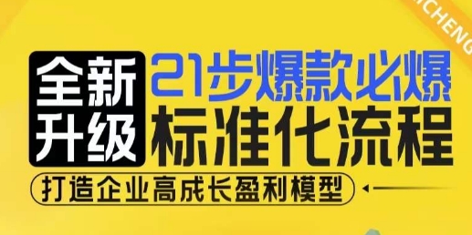 21步爆款必爆标准化流程，全新升级，打造企业高成长盈利模型-来友网创