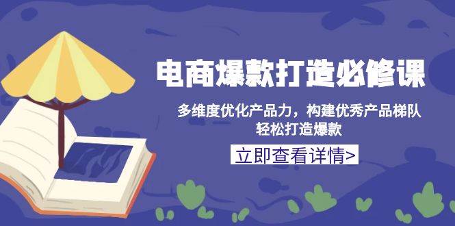 （13689期）电商爆款打造必修课：多维度优化产品力，构建优秀产品梯队，轻松打造爆款-来友网创