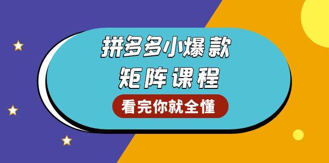 （13699期）拼多多爆款矩阵课程：教你测出店铺爆款，优化销量，提升GMV，打造爆款群-来友网创