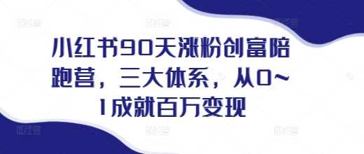 小红书90天涨粉创富陪跑营，​三大体系，从0~1成就百万变现，做小红书的最后一站-来友网创