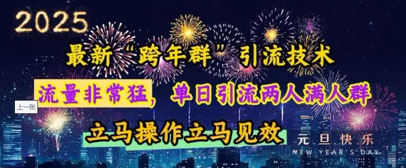 最新“跨年群”引流，流量非常猛，单日引流两人满人群，立马操作立马见效【揭秘】-来友网创