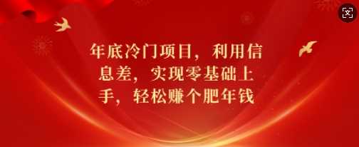 年底冷门项目，利用信息差，实现零基础上手，轻松赚个肥年钱【揭秘】-来友网创