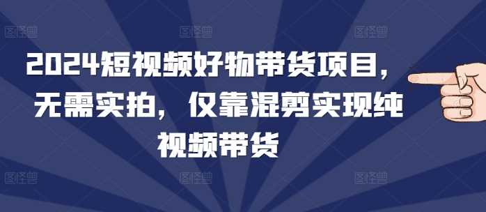 2024短视频好物带货项目，无需实拍，仅靠混剪实现纯视频带货-来友网创