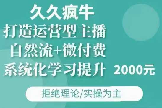 久久疯牛·自然流+微付费(12月23更新)打造运营型主播，包11月+12月-来友网创