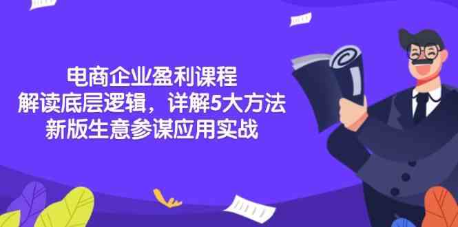 电商企业盈利课程：解读底层逻辑，详解5大方法论，新版生意参谋应用实战-来友网创