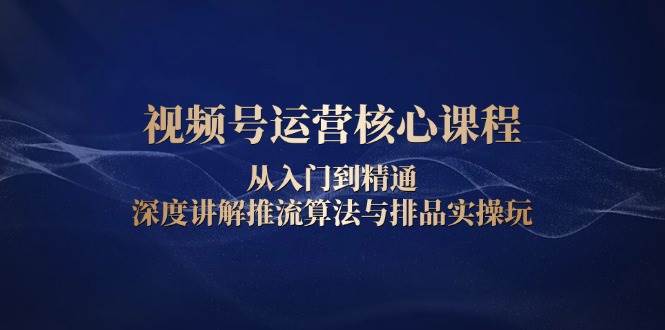 （13863期）视频号运营核心课程，从入门到精通，深度讲解推流算法与排品实操玩-来友网创