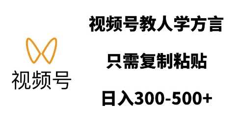 视频号教人学方言，只需复制粘贴，日入多张-来友网创