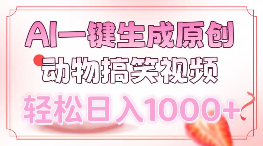 （13884期）AI一键生成原创动物搞笑视频，轻松日入1000+-来友网创