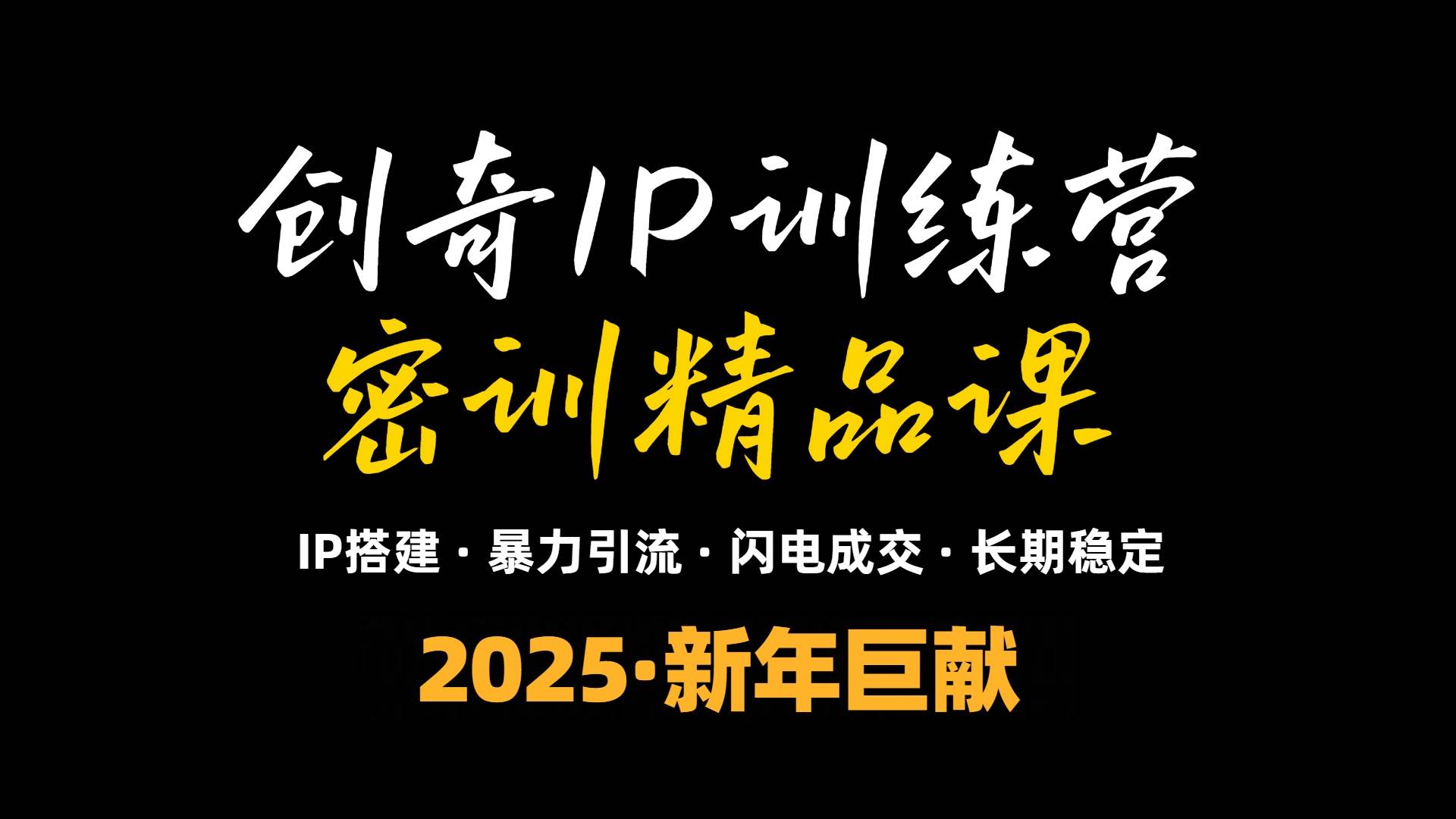 （13898期）2025年“知识付费IP训练营”小白避坑年赚百万，暴力引流，闪电成交-来友网创