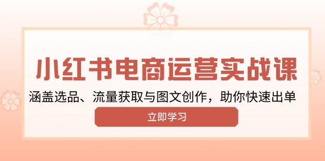 小红书变现运营实战课，涵盖选品、流量获取与图文创作，助你快速出单-来友网创