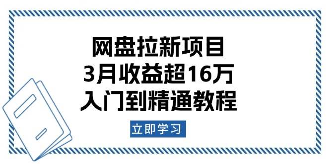 （13994期）网盘拉新项目：3月收益超16万，入门到精通教程-来友网创