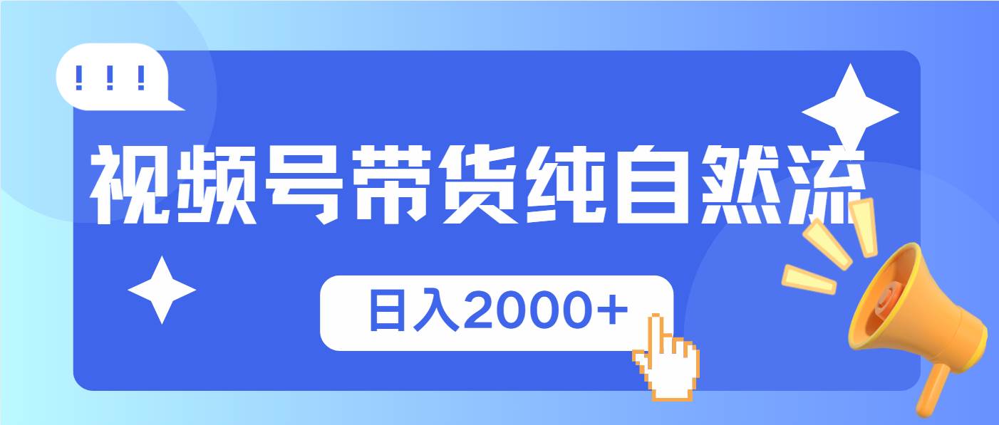 （13998期）视频号带货，纯自然流，起号简单，爆率高轻松日入2000+-来友网创