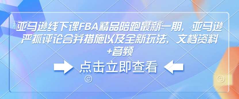 亚马逊线下课FBA精品陪跑最新一期，亚马逊严抓评论合并措施以及全新玩法，文档资料+音频-来友网创