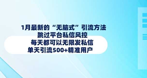 1月最新的无脑式引流方法，跳过平台私信风控，每天都可以无限发私信，单天引流500+精准用户-来友网创