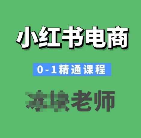 小红书电商0-1精通课程，小红书开店必学课程-来友网创