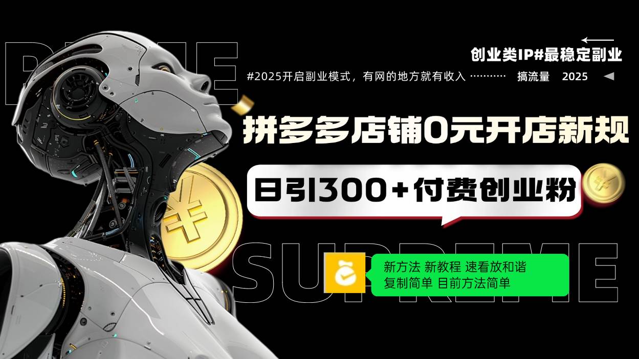 （14092期）拼多多店铺0元开店新规，日引300+付费创业粉，目前方法简单复制粘贴可矩阵-来友网创