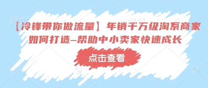 【冷锋带你做流量】年销千万级淘系商家如何打造–帮助中小卖家快速成长-来友网创