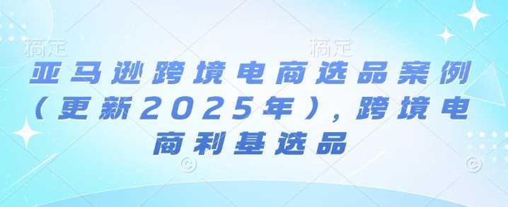 亚马逊跨境电商选品案例(更新2025年2月)，跨境电商利基选品-来友网创