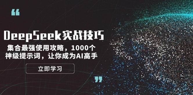 （14147期）DeepSeek实战技巧：集合最强使用攻略，1000个神级提示词，让你成为AI高手-来友网创