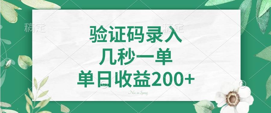 （14221期）验证码录入，几秒一单，单日收益200+-来友网创