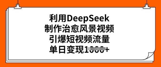 利用DeepSeek制作治愈风景视频，引爆短视频流量，单日变现多张-来友网创