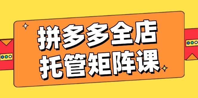 （14328期）拼多多全店托管矩阵课，盈利动销玩法，高效计划设置，提升店铺效益-来友网创