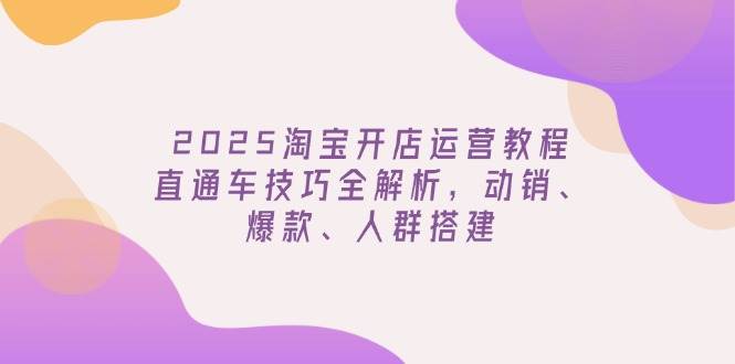 （14389期）2025淘宝开店运营教程更新，直通车技巧全解析，动销、爆款、人群搭建-来友网创