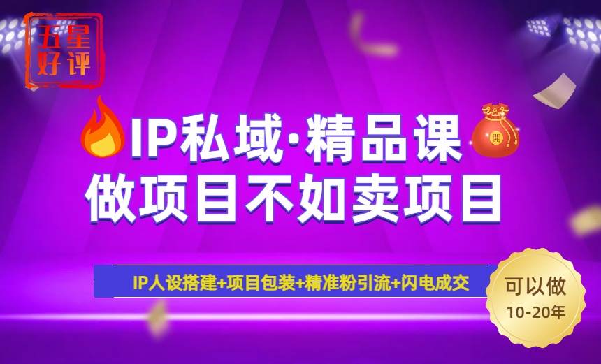 （14406期）2025年“IP私域·密训精品课”，日赚3000+小白避坑年赚百万，暴力引流…-来友网创