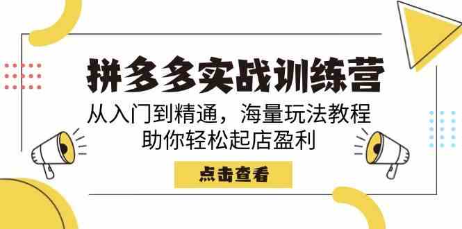 拼多多实战训练营，从入门到精通，海量玩法教程，助你轻松起店盈利-来友网创