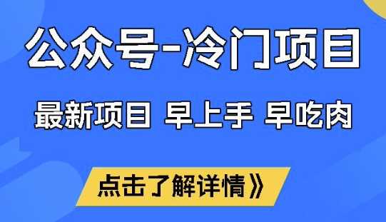 公众号冷门赛道，早上手早吃肉，单月轻松稳定变现1W【揭秘】-来友网创