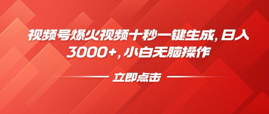 （14415期）视频号爆火视频十秒一键生成，日入3000+，小白无脑操作-来友网创