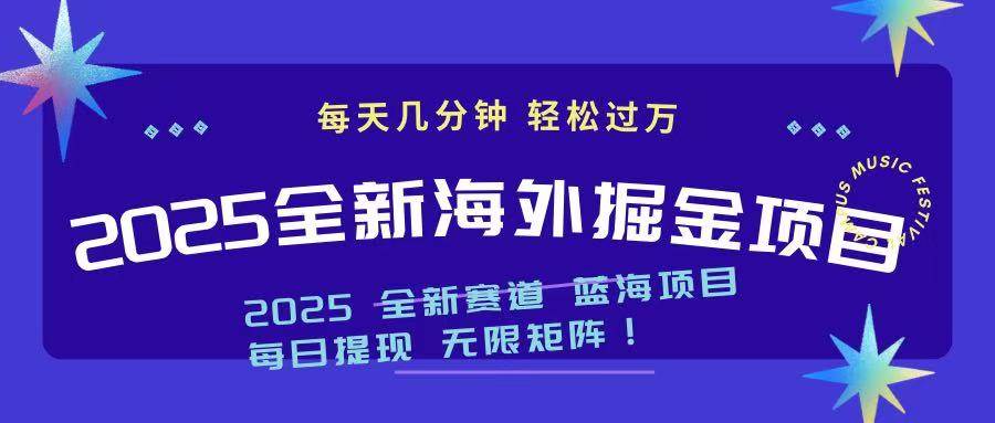 （14425期）2025最新海外掘金项目 一台电脑轻松日入500+-来友网创