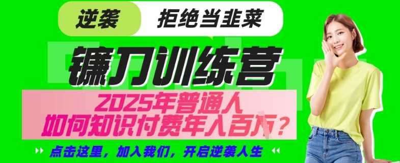 【网创项目终点站-镰刀训练营超级IP合伙人】25年普通人如何通过“知识付费”年入百个-仅此一版【揭秘】-来友网创