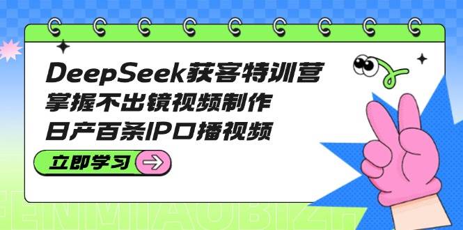 （14544期）DeepSeek获客特训营：掌握不出镜视频制作，日产百条IP口播视频-来友网创