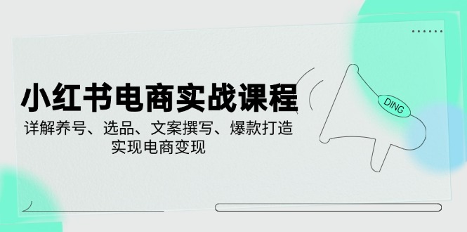 （14549期）小红书电商实战课程，详解养号、选品、文案撰写、爆款打造，实现电商变现-来友网创