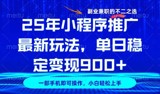 （14550期）25年小程序推广最新玩法，稳定日入900+，副业兼职的不二之选-来友网创