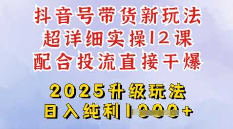 2025全新升级抖音带货玩法，一天纯利四位数，从剪辑到选品再到发布投流，超详细玩法揭秘-来友网创