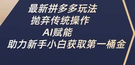 最新拼多多玩法，抛弃传统操作，AI赋能，助力新手小白获取第一桶金-来友网创