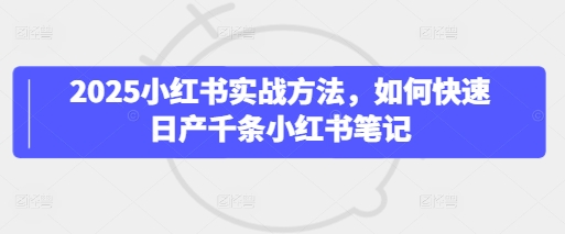 2025小红书实战方法，如何快速日产千条小红书笔记-来友网创