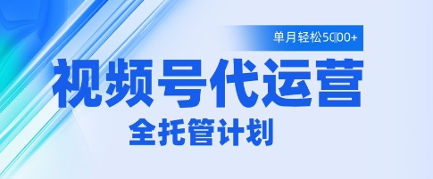 视频号代运营2.0，全程托管招募，单月轻松变现5k【揭秘】-来友网创
