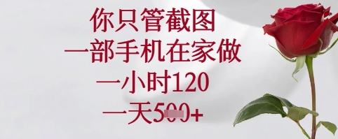 你只管截图，一部手机在家可以做，一小时120.一天5张+【揭秘】-来友网创