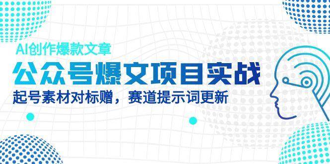 （14709期）公众号爆文项目实战，AI创作爆款文章，起号素材对标赠（附赛道AI提示词）-来友网创