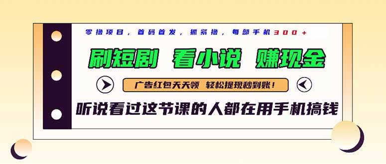 （14735期）最新短剧平台，刷短剧，看小说，赚现金，一部手机日入300+-来友网创