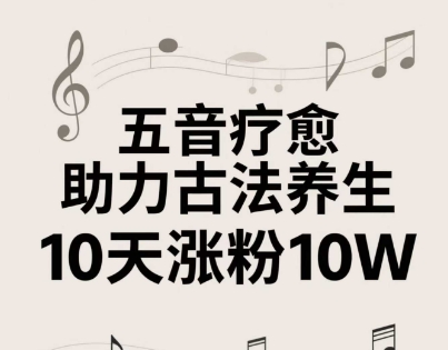 古法五音养生教程，五音疗愈的视频的制作方法，2-4小时就能学会，作者10天涨粉10W-来友网创