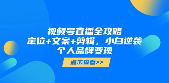 视频号直播全攻略，定位+文案+剪辑，小白逆袭个人品牌变现-来友网创