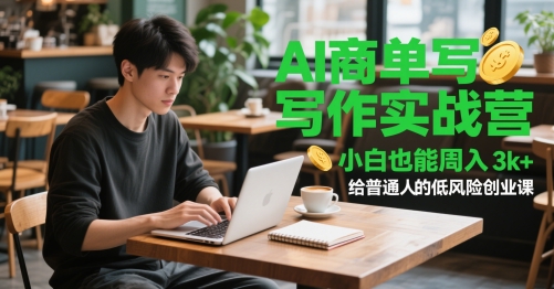 AI商单写作实战营，小白也能周入3k+，给普通人的低风险创业课-来友网创