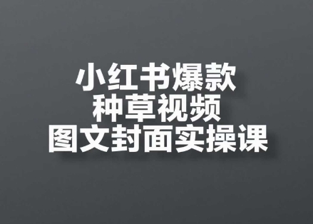 小红书爆款种草视频图文封面实操课，​开店、选品、引流、变现全流程-来友网创
